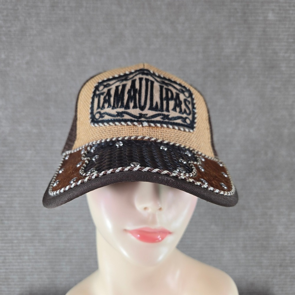 Unbranded Unisex OS Brown Tamaulipas Rhinestone Western Trucker Cap Hat